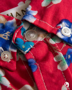 CAMISA MANGA CORTA ESTAMPADO FLOREADO ROSA FUCSIA