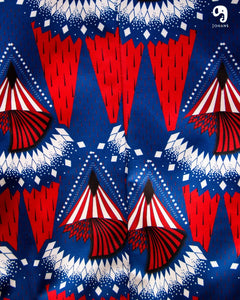 BLAZER SOLAPA V EXOTICO CIRQUE AZUL CON ROJO