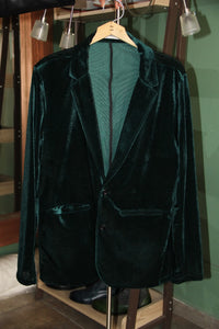 BLAZER SOLAPA V EXOTICO TERCIOPELO COLOR VERDE