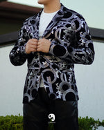 Cargar imagen en el visor de la galería, BLAZER SOLAPA V EXOTICO PLATA ESTILO VERSACE
