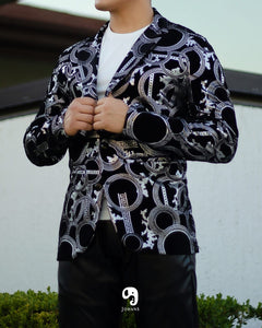 BLAZER SOLAPA V EXOTICO PLATA ESTILO VERSACE