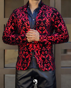 BLAZER SOLAPA V EXOTICO ROJO DISEÑO PAISLEY