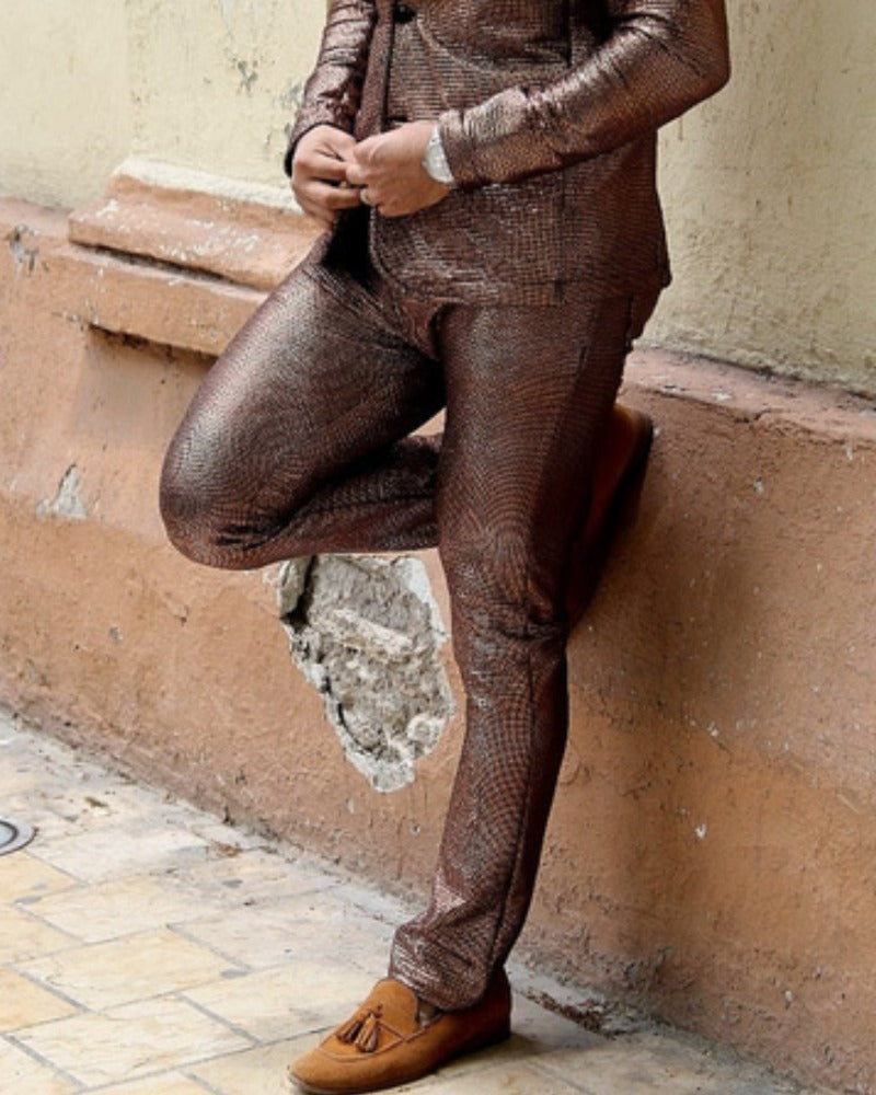 PANTALÓN EXOTICO COBRE METALIZADO