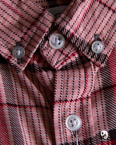 CAMISA MANGA LARGA CUADROS ROSA