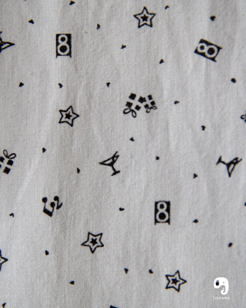 CAMISA MANGA LARGA ESTAMPADO BLANCA COCTEL