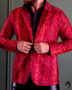 BLAZER SOLAPA V EXOTICO ANIMAL PRINT VIBORA ROJO