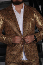 Cargar imagen en el visor de la galería, BLAZER SOLAPA V EXOTICO CON DISEÑO DE LEOPARDO Y BRILLOS
