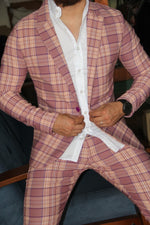 Cargar imagen en el visor de la galería, BLAZER SOLAPA V CASUAL CUADROS ROSA, VIOLETA Y MELON
