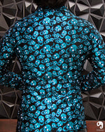 Cargar imagen en el visor de la galería, BLAZER SOLAPA V EXOTICO HOLOGRAMA CALACAS AZUL
