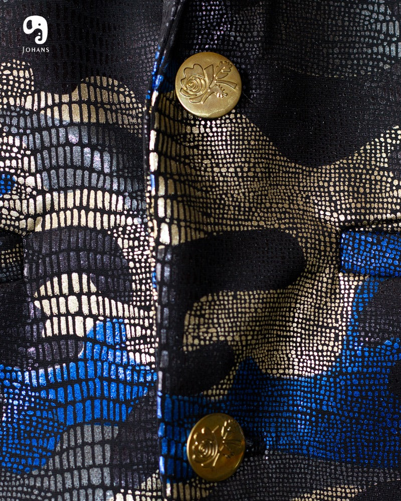 BLAZER SOLAPA V EXOTICO LICRA MILITAR  TIPO VIBORA AZUL