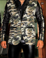 Cargar imagen en el visor de la galería, BLAZER SOLAPA V EXOTICO MILITAR VINIPIEL
