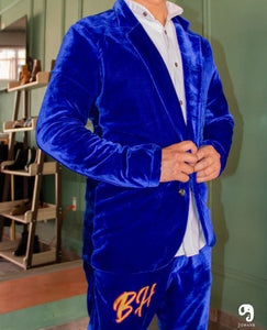 PANTALÓN EXÓTICO TERCIOPELO AZUL REY