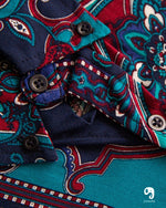 Cargar imagen en el visor de la galería, CAMISA MANGA LARGA ESTAMPADO MOSAICO FLORES AZUL
