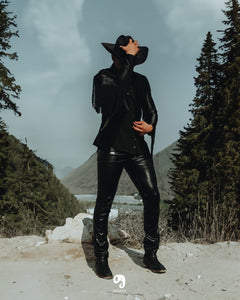 BLAZER SOLAPA V EXOTICO NEGRO CON FLECOS