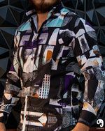 Cargar imagen en el visor de la galería, CAMISA MANGA LARGA ESTAMPADA MURO ABSTRACTO
