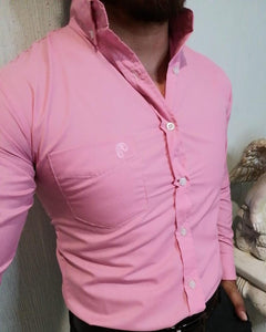CAMISA MANGA LARGA LISA ROSA