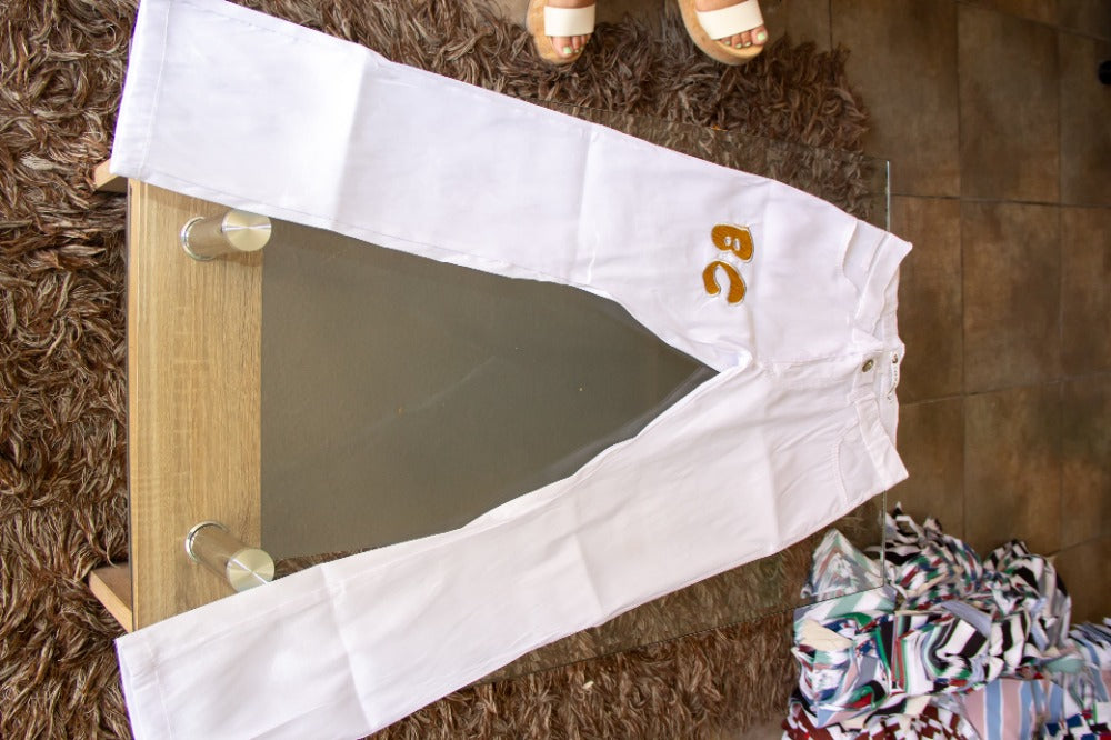 PANTALON EXOTICO TAFETA  BLANCO
