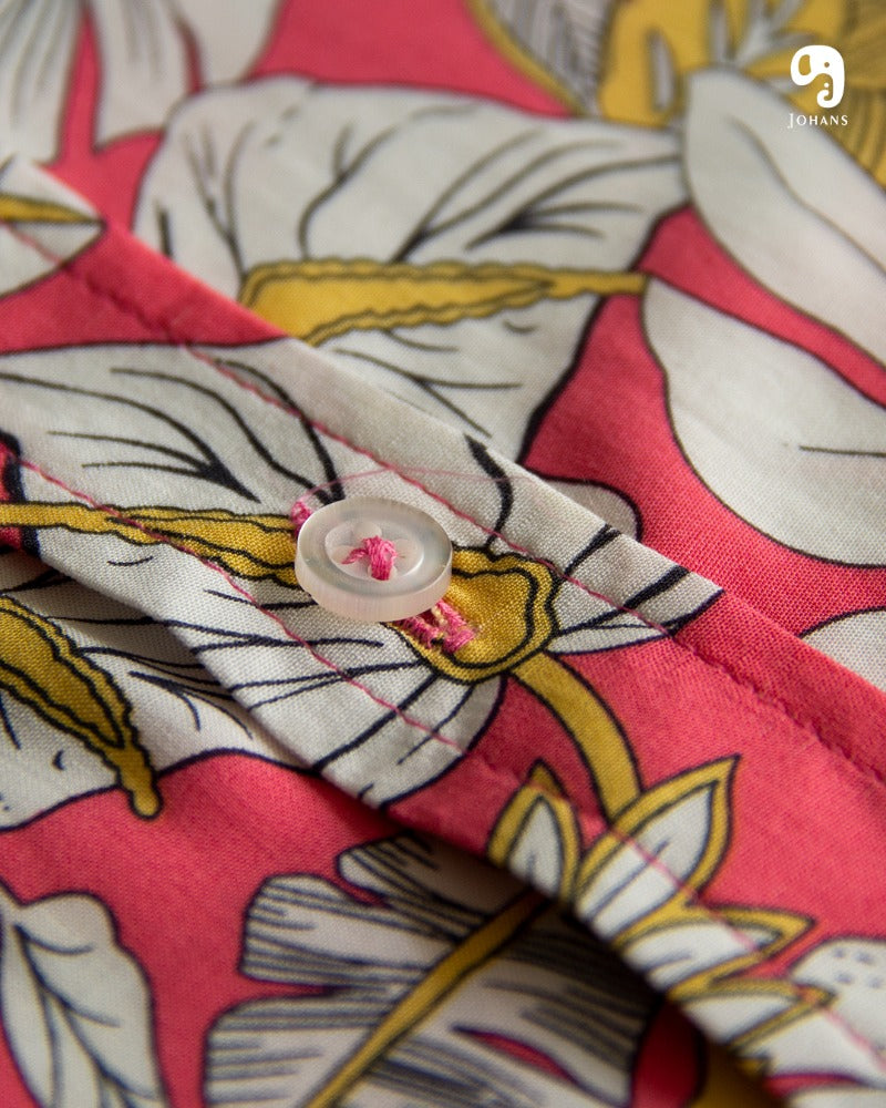 CAMISA MANGA LARGA ESTAMPADO CORAL HAWAI BLANCO
