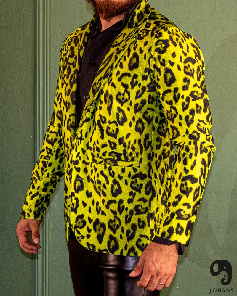 BLAZER SOLAPA V EXOTICO ANIMAL PRINT VERDE NEON CON NEGRO