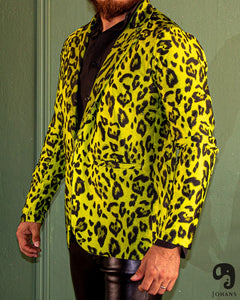 BLAZER SOLAPA V EXOTICO ANIMAL PRINT VERDE NEON CON NEGRO