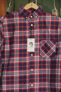 CAMISA MANGA LARGA CUADROS GRANDES ROJOS