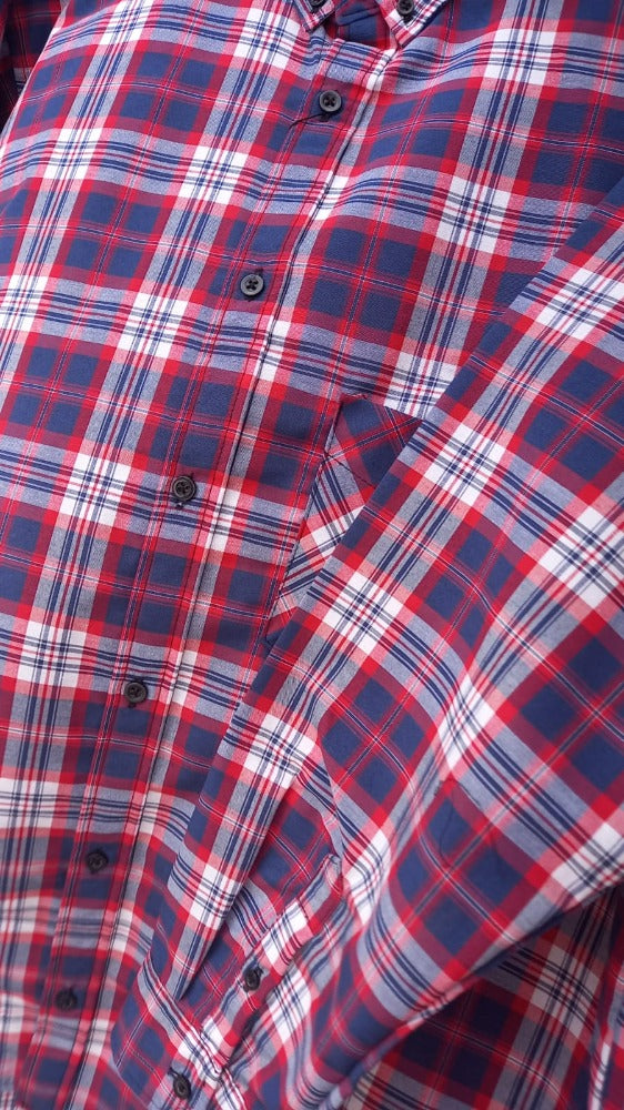 CAMISA MANGA LARGA CUADROS GRANDES ROJOS