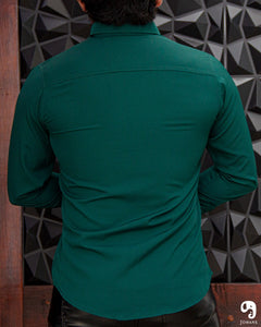 CAMISA MANGA LARGA LISA VERDE ALGA