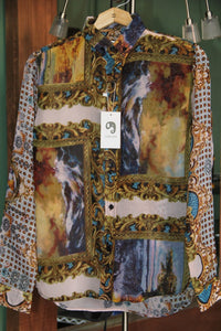 CAMISA MANGA LARGA ESTAMPADO CUADROS DE PINTURA
