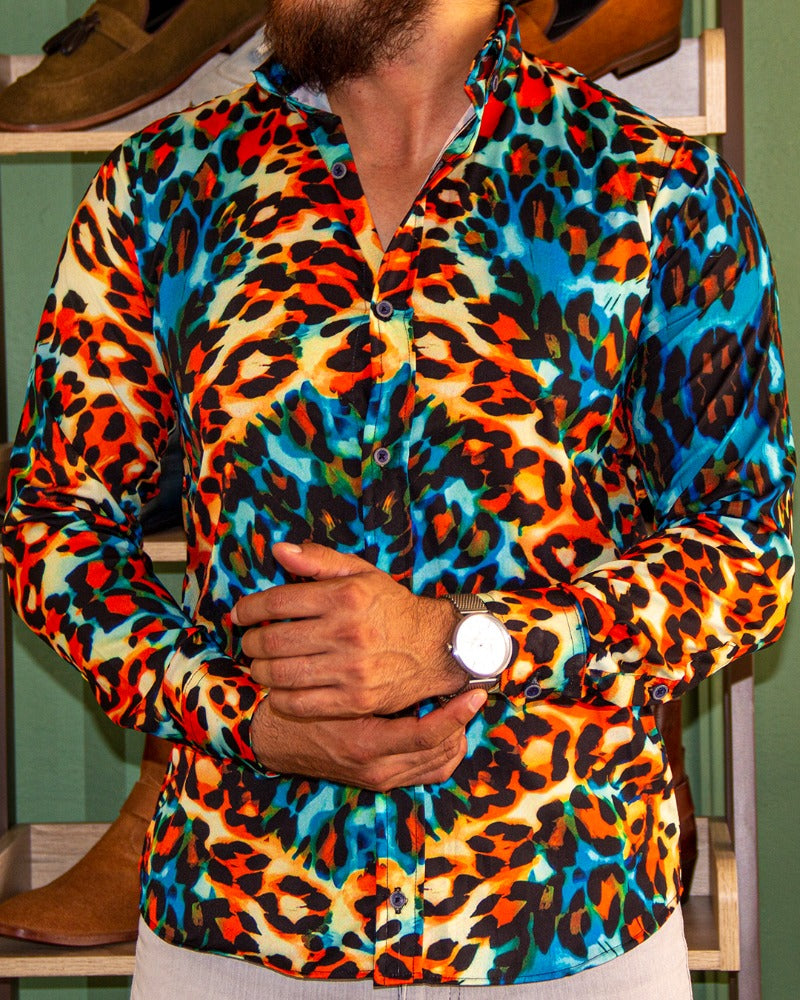 CAMISA MANGA LARGA ESTAMPADO ANIMAL PRINT LEOPARDO COLORES