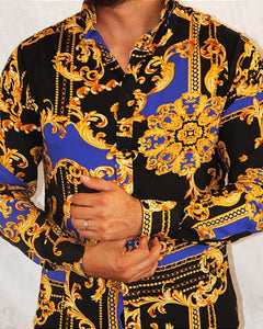 CAMISA MANGA LARGA ESTAMPADO LUXURY BLUE
